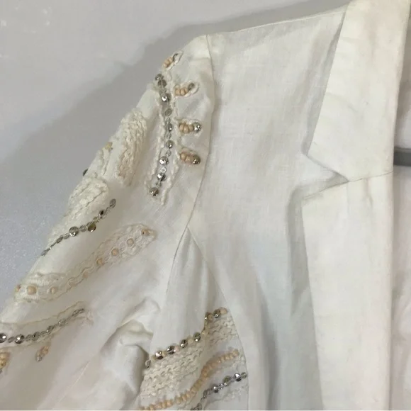 Chico’s Embellished Linen Jacket - Picture 10 of 15